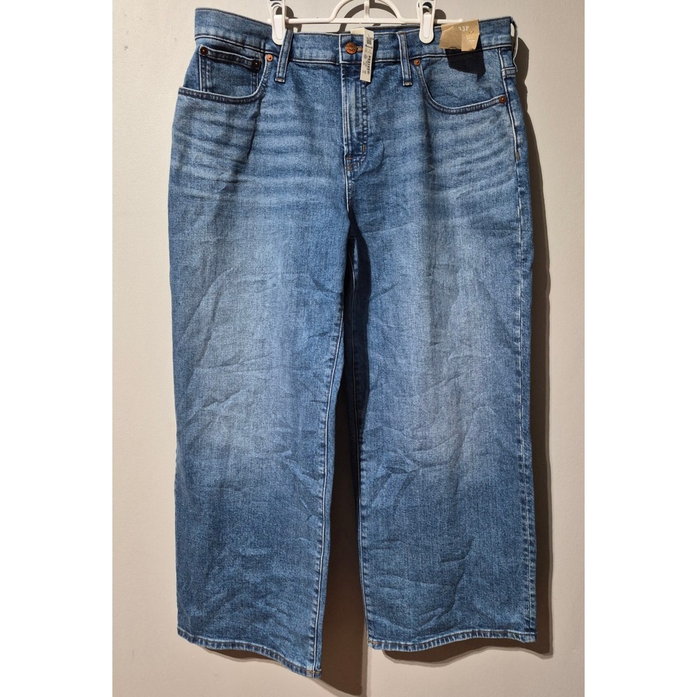 Madewell The Perfect Vintage Wide-Leg Jeans Medium Wash Blue NN666 33P Petite